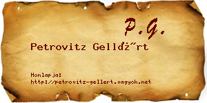 Petrovitz Gellért névjegykártya
